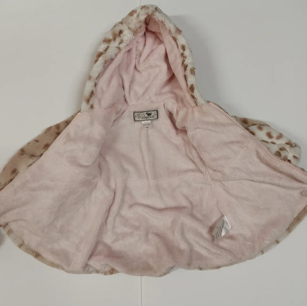 Widgeon Faux Fur Pompom Hooded Coat Size 18 Month